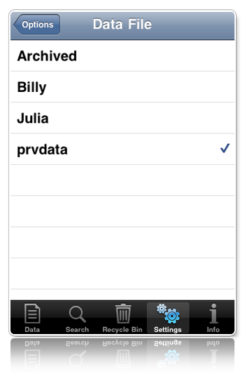 Choosing Data file